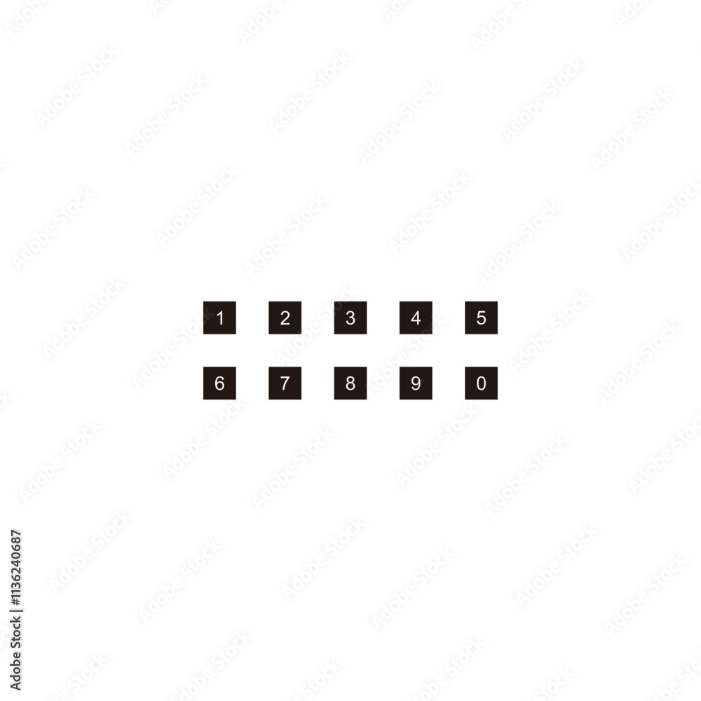 Numbers, squares, geometric symbol simple logo vector Numbers, squares, geometric symbol simple logo vector