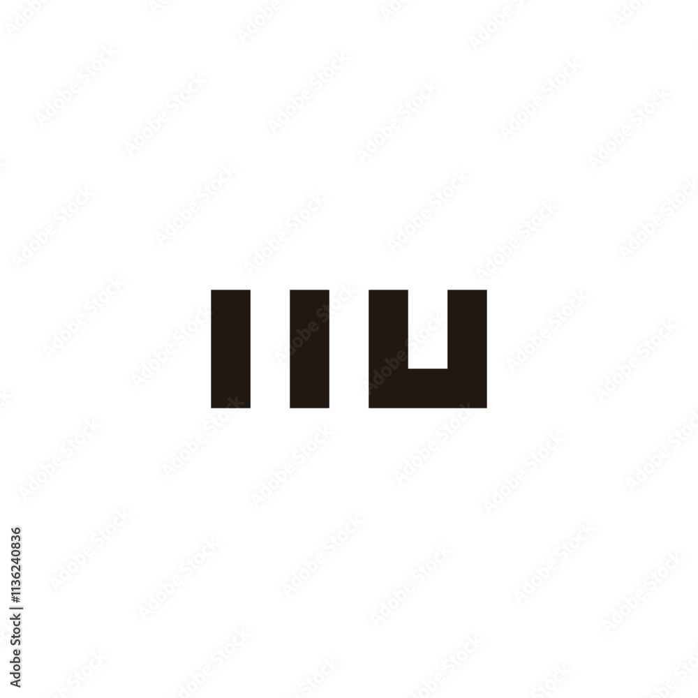 Letter m u square geometric symbol simple logo vector Letter m u square geometric symbol simple logo vector
