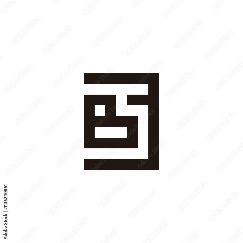 Letter B 3 square geometric symbol simple logo vector Letter B 3 square geometric symbol simple logo vector