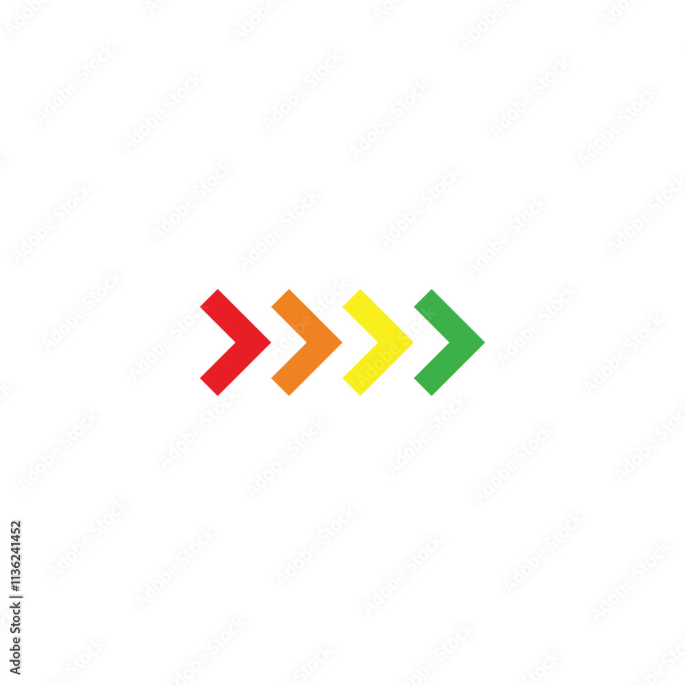 Fototapeta premium Speed, direction, arrow, right geometric symbol simple logo vector