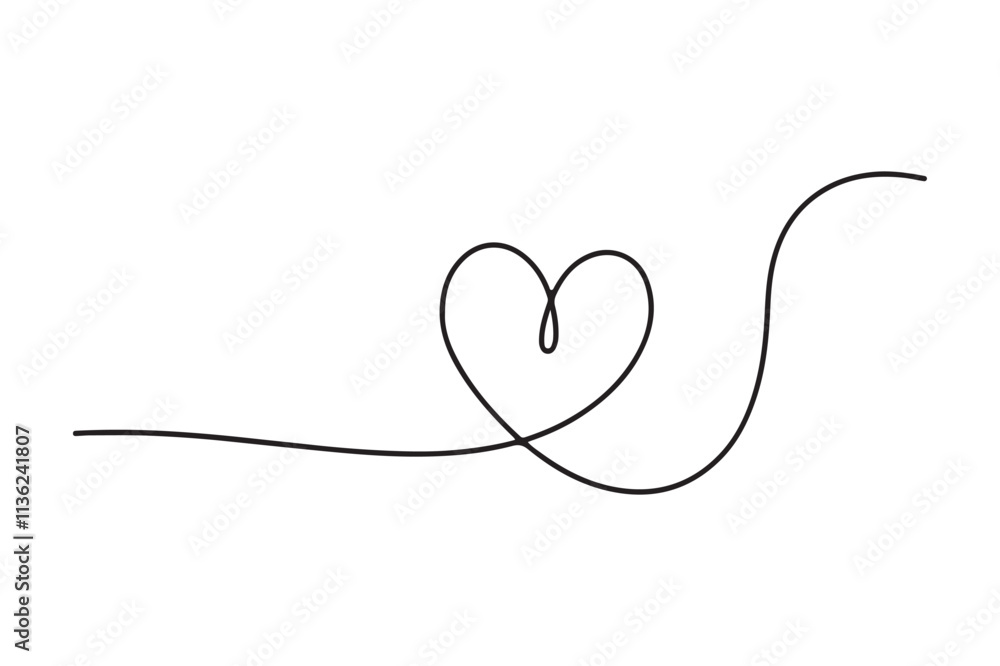 Heart An Abstract Love Symbol in Continuous Line Art Heart An Abstract Love Symbol in Continuous Line Art