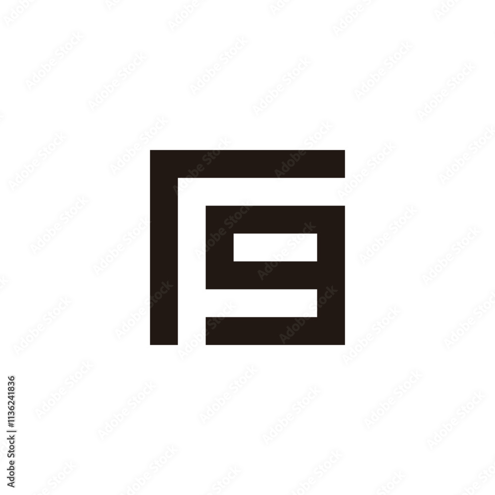 Letter r, F and g square geometric symbol simple logo vector Letter r, F and g square geometric symbol simple logo vector