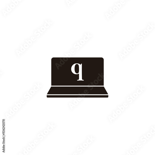 Letter q on the computer geometric symbol simple logo vector