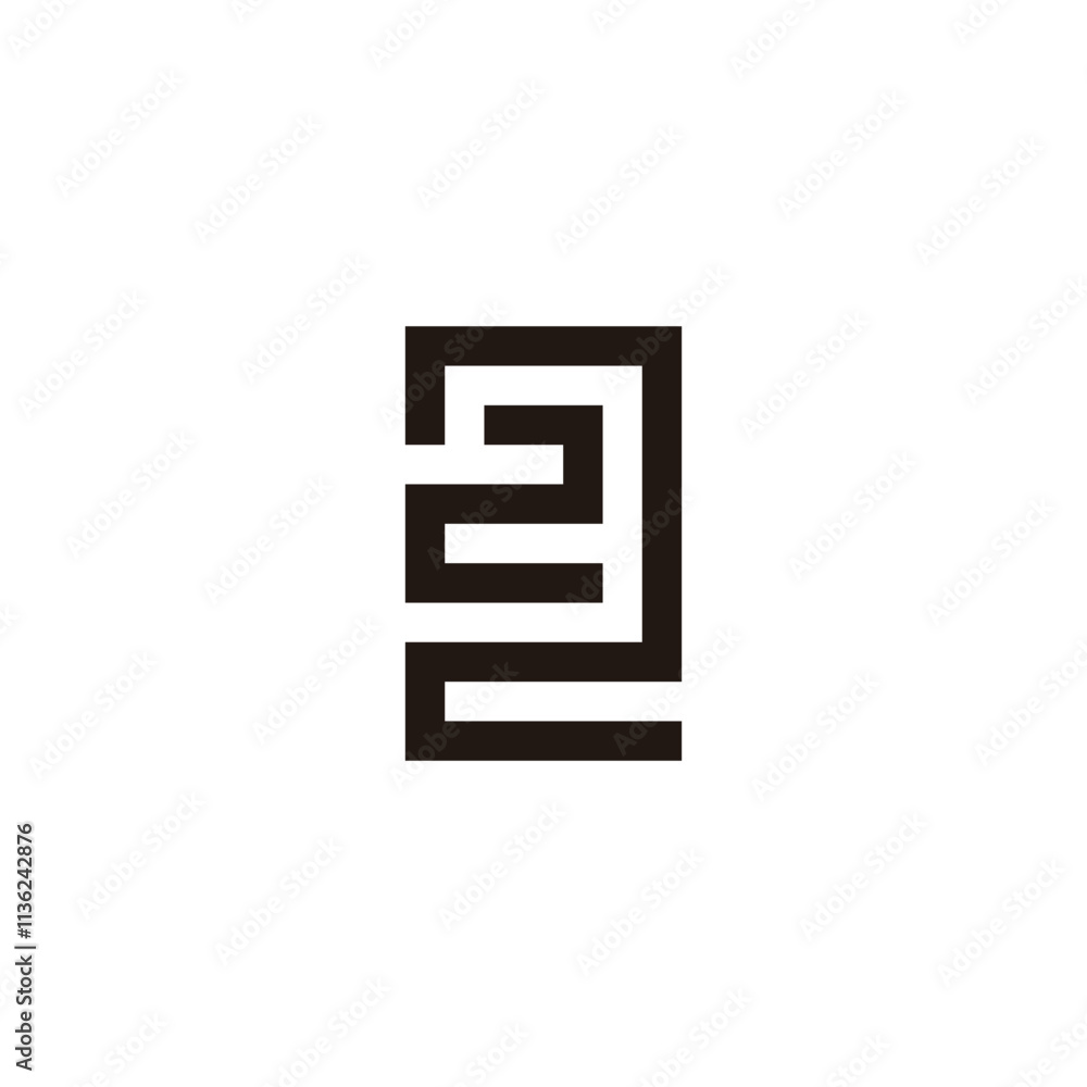 Number 2 2 square, unique geometric symbol simple logo vector Number 2 2 square, unique geometric symbol simple logo vector