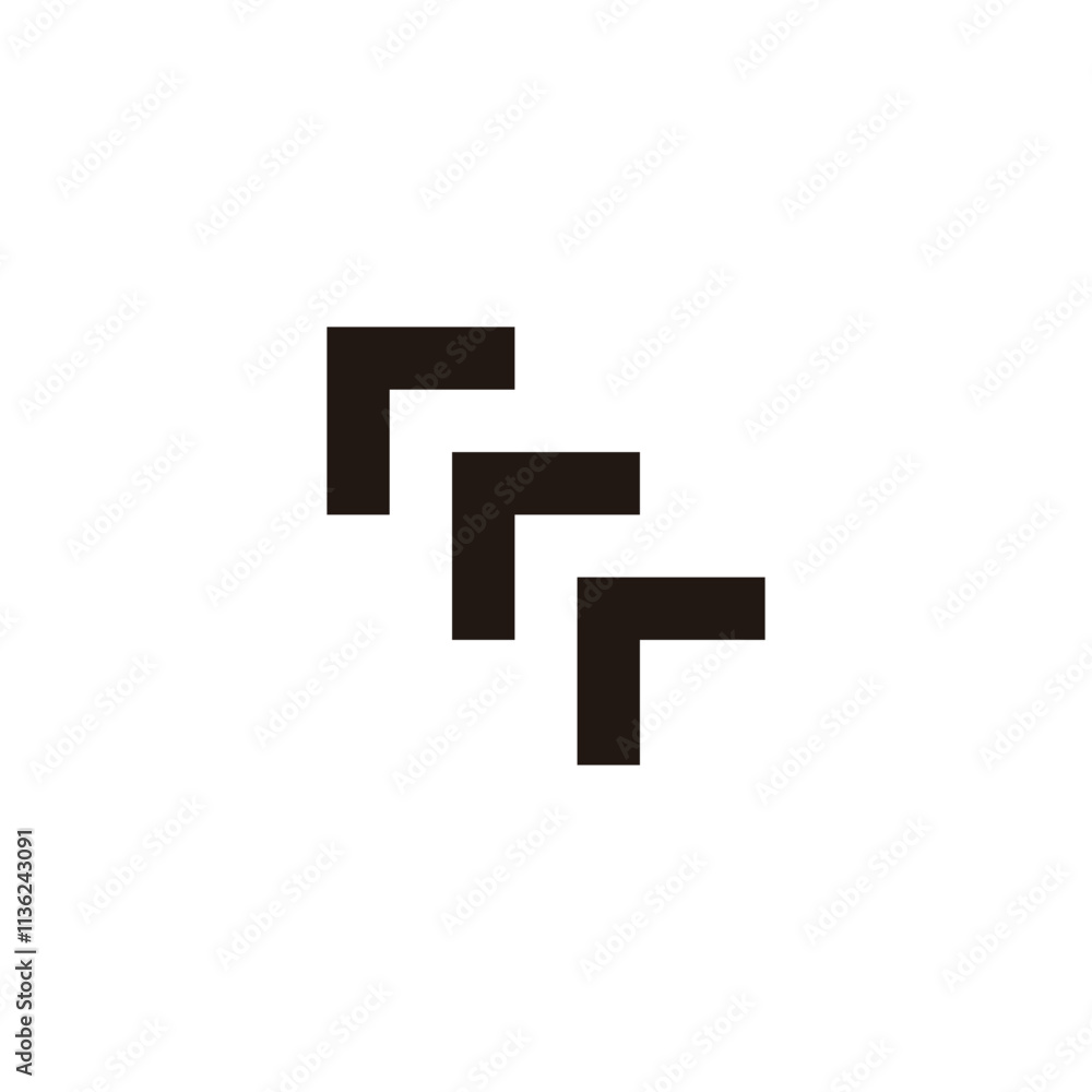 Fototapeta premium Letters r square, direction geometric symbol simple logo vector