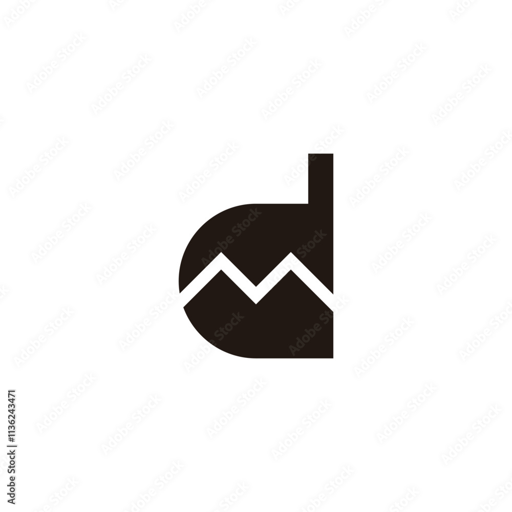 Letter M in d geometric symbol simple logo vector Letter M in d geometric symbol simple logo vector