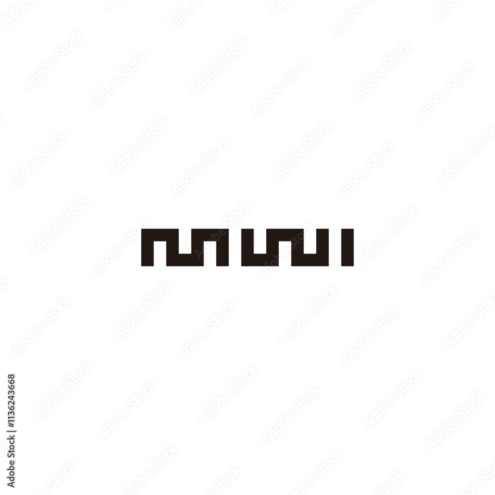 Letter m W I square geometric symbol simple logo vector Letter m W I square geometric symbol simple logo vector