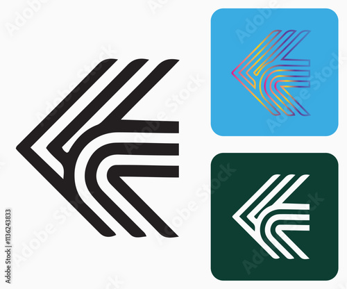 Initial E Logo, E Logo, E Monogram,  Letter E Logo, Creative Icon, Modern, Vector