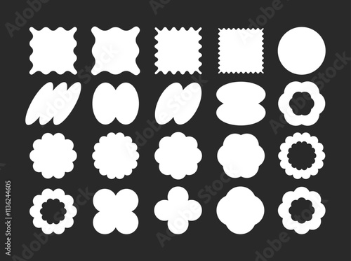Modern retro geometric shapes y2k frames