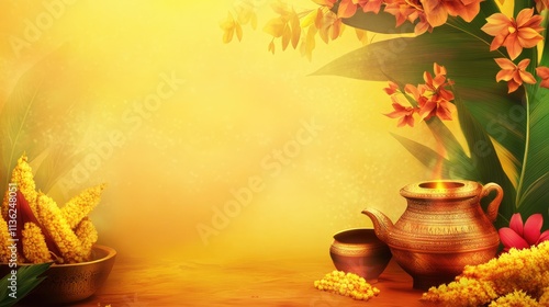 South Indian Festival Pongal Background Template DesignPongal Festival Background photo