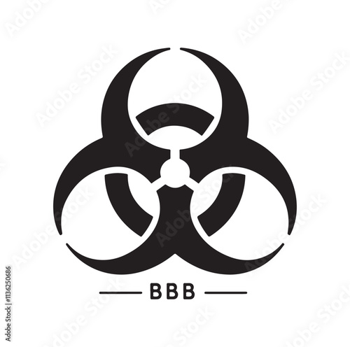 Biohazard sign icon silhouette vector illustration
