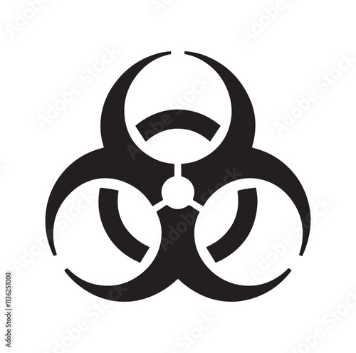 Biohazard sign icon silhouette vector illustration