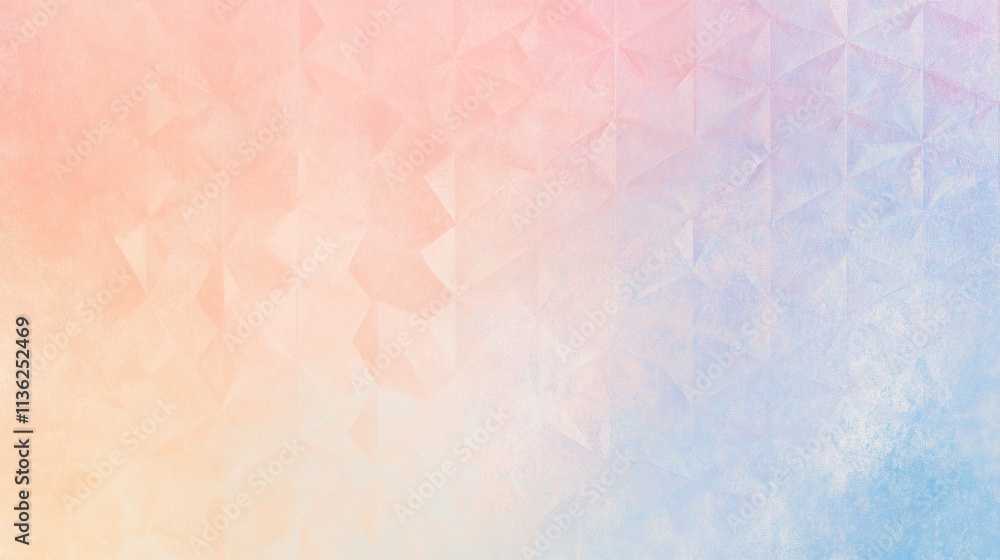 Soft Pastel Gradient Create an aesthetic background with a smooth gradient blending pastel peach, lavender, and sky blue tones, incorporating faint geometric patterns for added texture Soft Pastel Gradient Create an aesthetic background with a smooth gradient blending pastel peach, lavender, and sky blue tones, incorporating faint geometric patterns for added texture