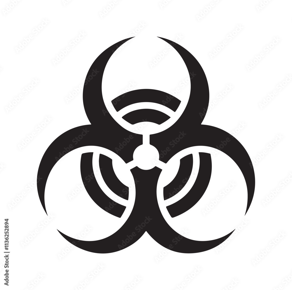 Biohazard sign icon silhouette vector illustration Biohazard sign icon silhouette vector illustration