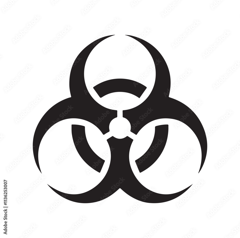 Biohazard sign icon silhouette vector illustration Biohazard sign icon silhouette vector illustration