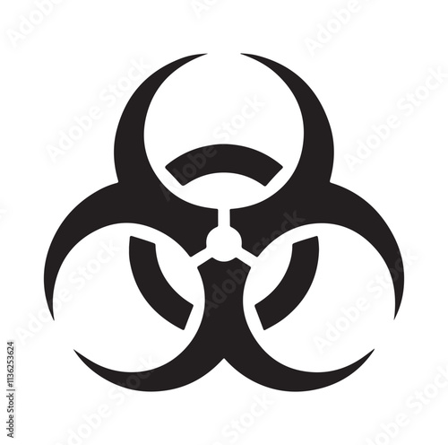 Biohazard sign icon silhouette vector illustration