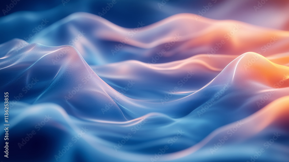 Fototapeta premium Waves of calming colors create a tranquil atmosphere in a serene setting