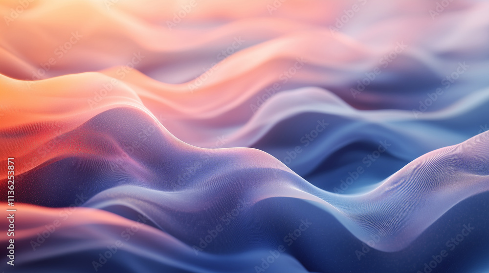 Calm waves of soft pastel colors creating a serene abstract landscape effect Calm waves of soft pastel colors creating a serene abstract landscape effect