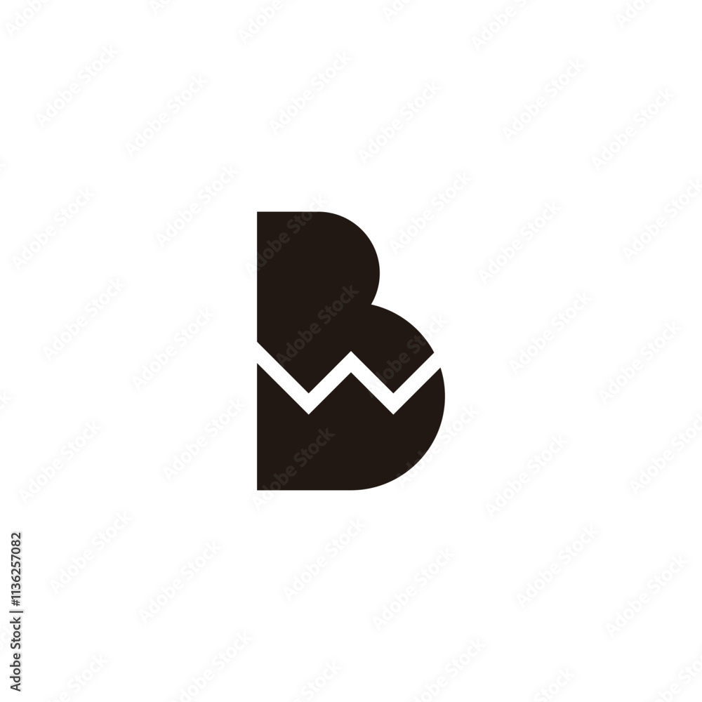 Letter W in B geometric symbol simple logo vector Letter W in B geometric symbol simple logo vector