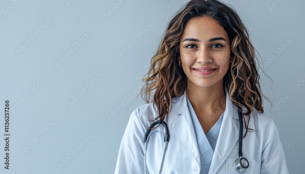 Smiling Female Doctor Wearing a White Coat Smiling Female Doctor Wearing a White Coat