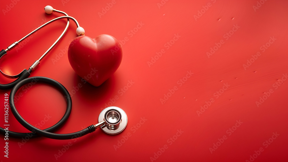 stethoscope and red heart stethoscope and red heart