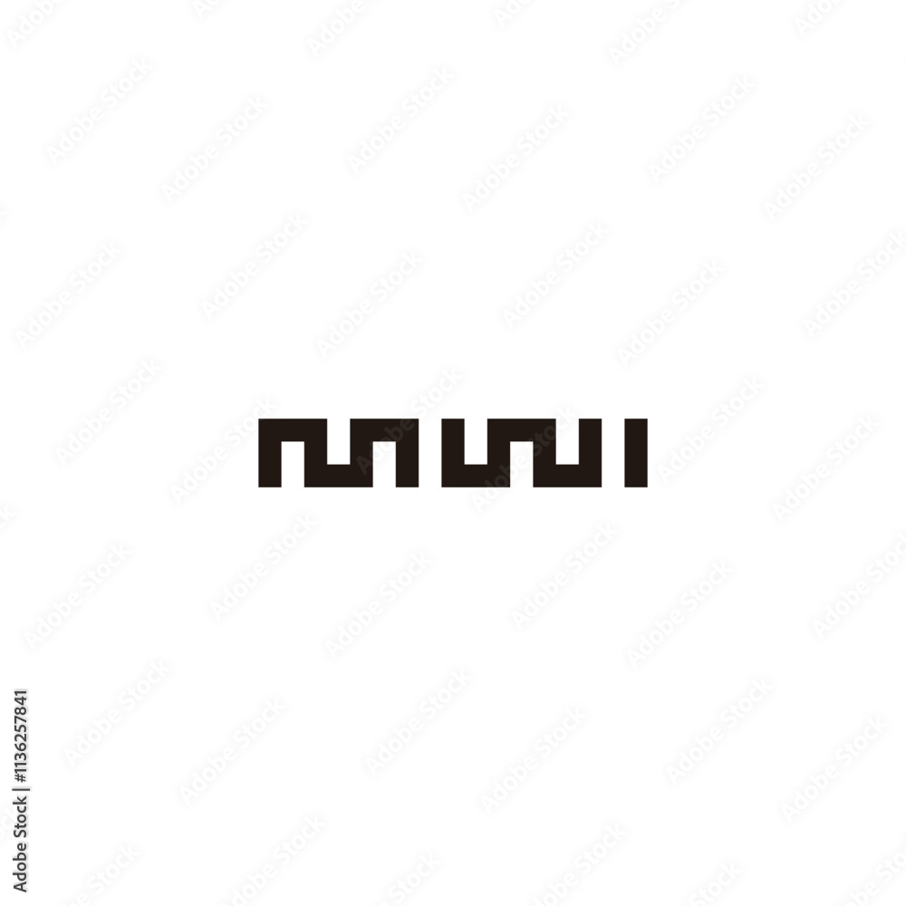 Obraz premium Letter m W I square geometric symbol simple logo vector