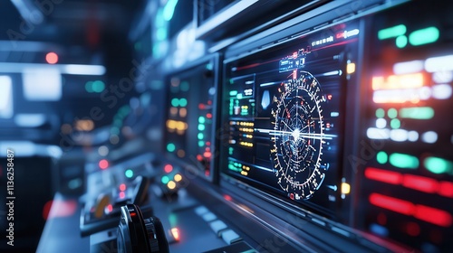 Wallpaper Mural A modern ship's control room with advanced navigation systems Torontodigital.ca