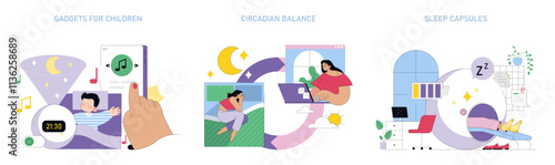 Sleepmaxxing. Flat Vector Illustration