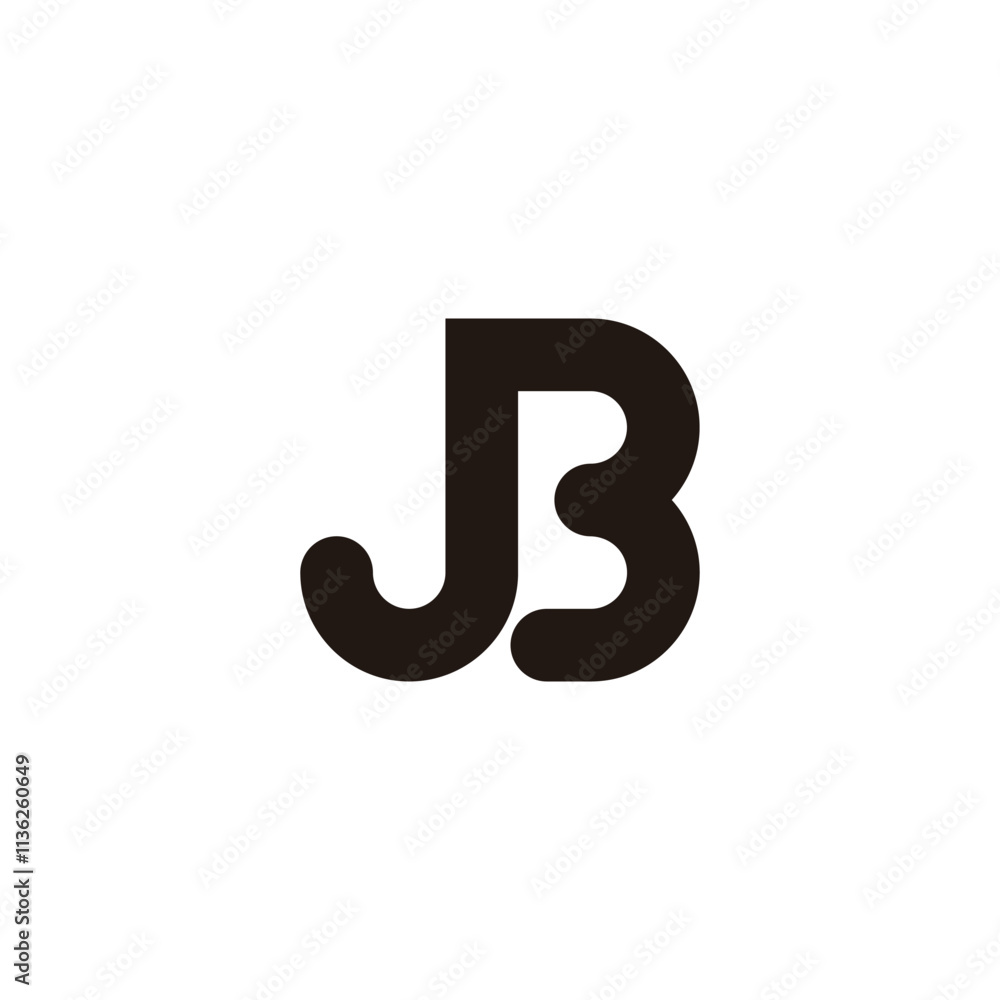 Letter JB curve, connect geometric symbol simple logo vector Letter JB curve, connect geometric symbol simple logo vector