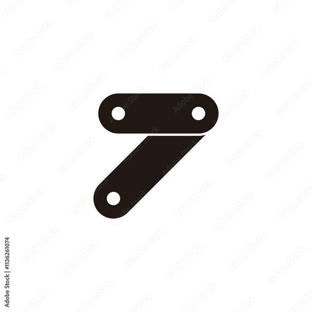 Number 7 tool, robot geometric symbol simple logo vector Number 7 tool, robot geometric symbol simple logo vector