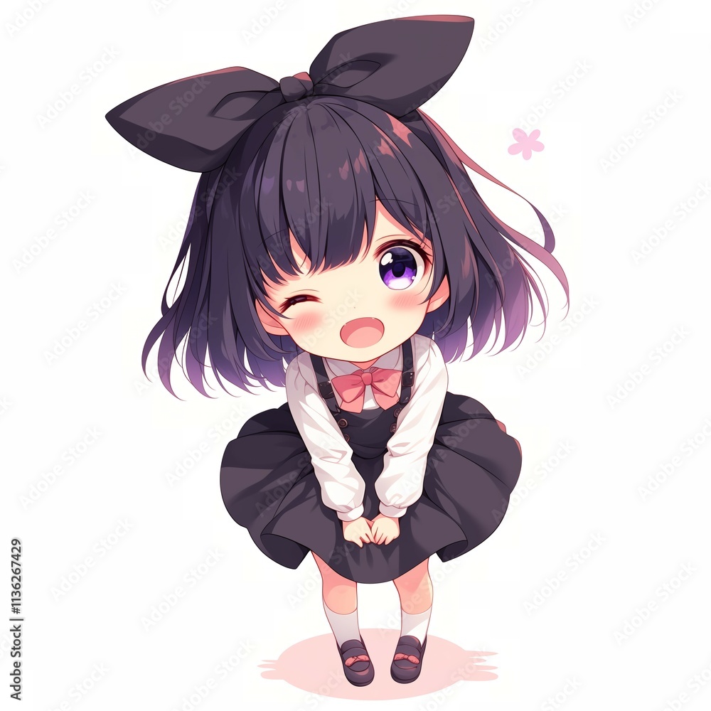 アニメ調の美少女の切り抜き用素材 アニメ調の美少女の切り抜き用素材