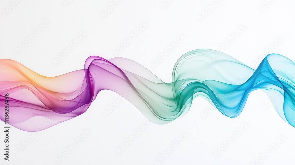 A colorful abstract wave flowing smoothly across white. A colorful abstract wave flowing smoothly across white.