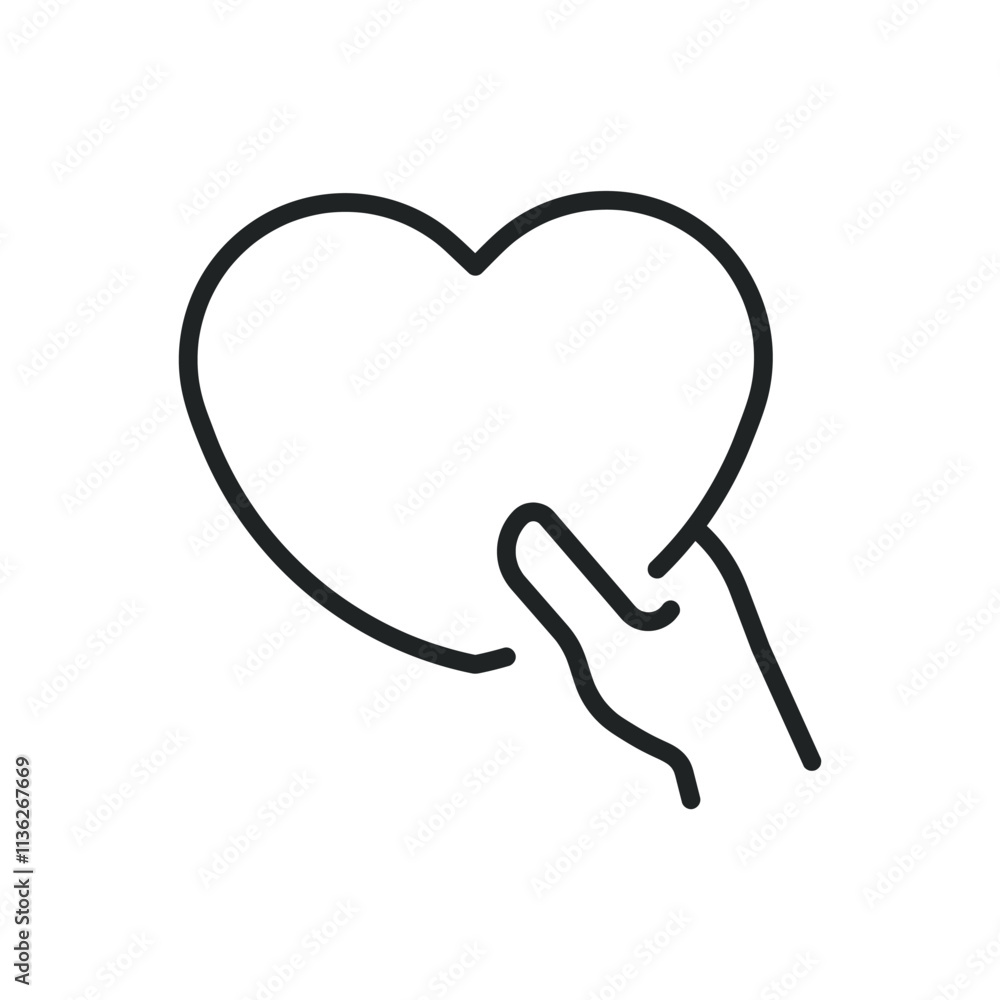 Obraz premium Charity thin line icons. Editable stroke and Perfect pixel on transparent background