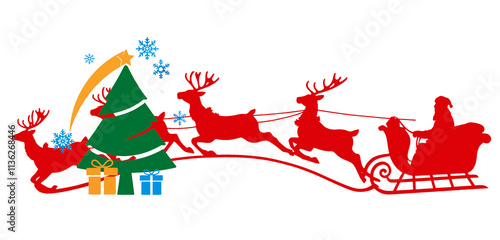 santa claus sits on christm...