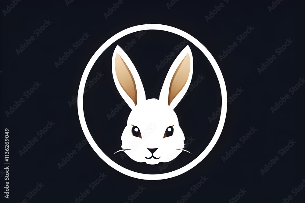 Fototapeta premium abstract black icon of an Easter bunny