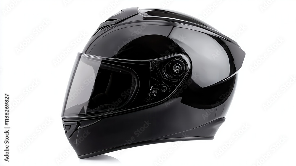 A motorcycle helmet with a sleek design, isolated on white A motorcycle helmet with a sleek design, isolated on white