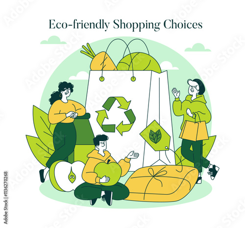 Green Lifestyle. Flat Vector Illustration