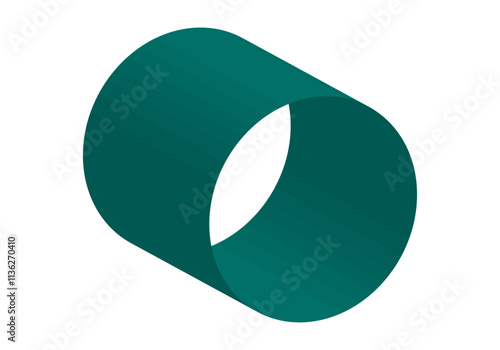 Icono de cilindro en color sobre fondo blanco. Geometría