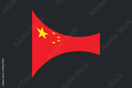 China flag, The flag of China, Flag of China national country symbol illustration Vector, Rectangle China flag illustration, Flat vector illustration
