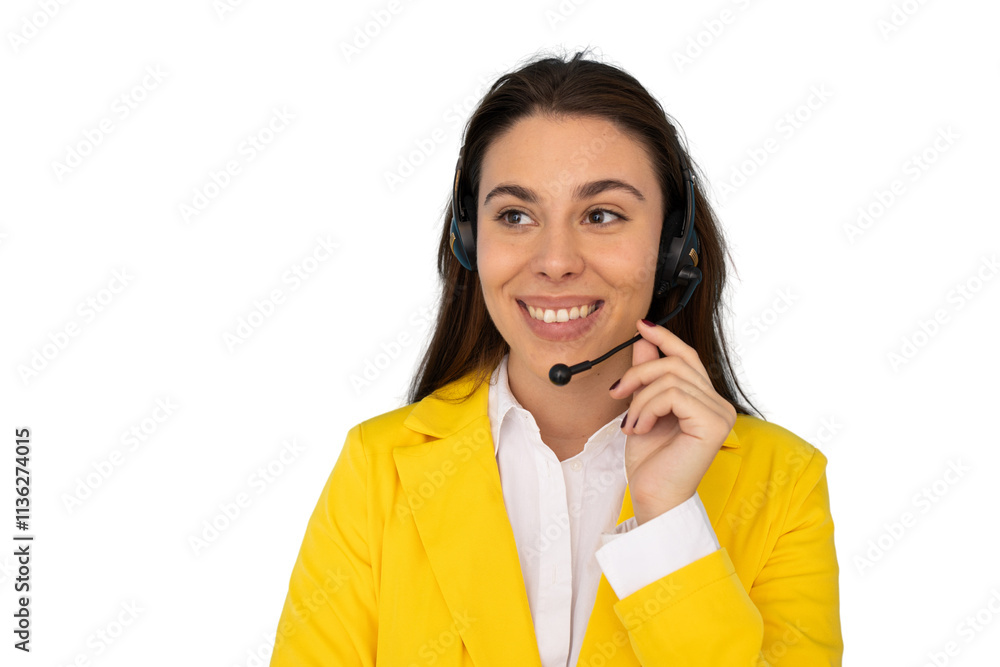 Young Latina businesswoman working as a call center operator Young Latina businesswoman working as a call center operator