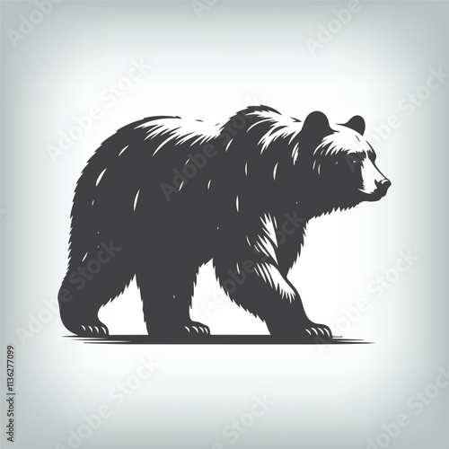 Minimal bear vector silhouette perfect for rustic, wilderness, and forest-inspired artwork.