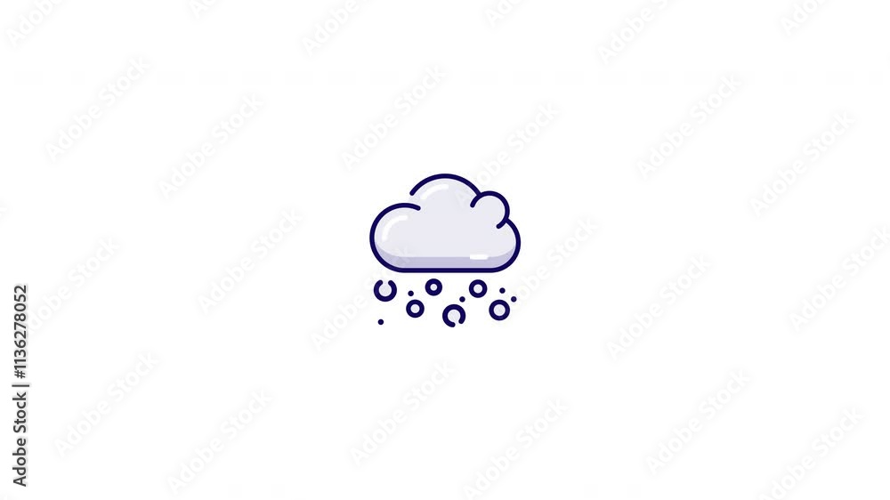 Snowfall for Winter Elements Icon Animation Snowfall for Winter Elements Icon Animation