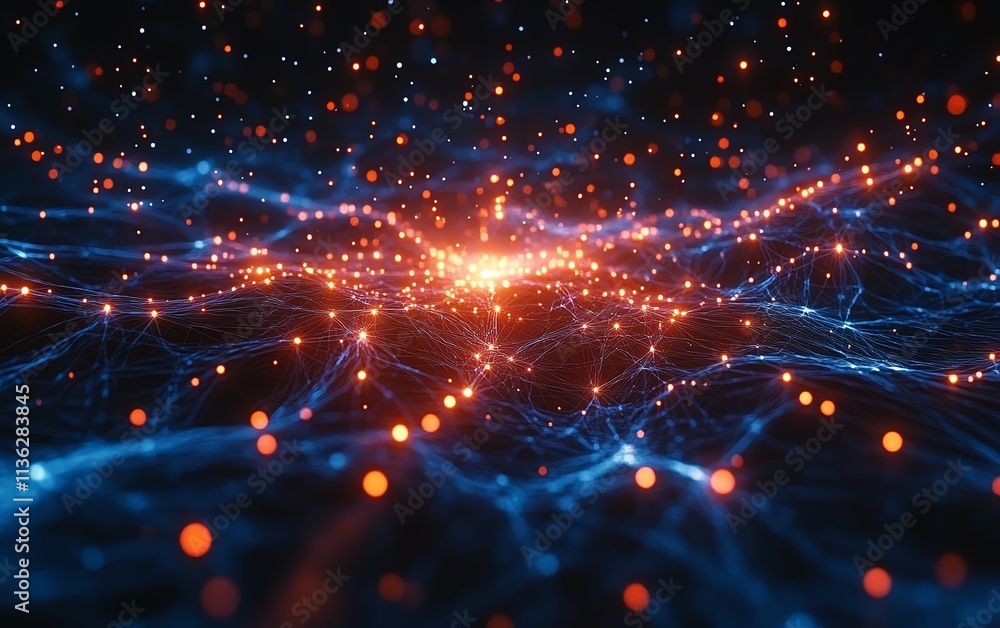 Futuristic abstract technology background, glowing fiber optic network connections, intricate data flow and vibrant light trails, hightech aesthetic Futuristic abstract technology background, glowing fiber optic network connections, intricate data flow and vibrant light trails, hightech aesthetic