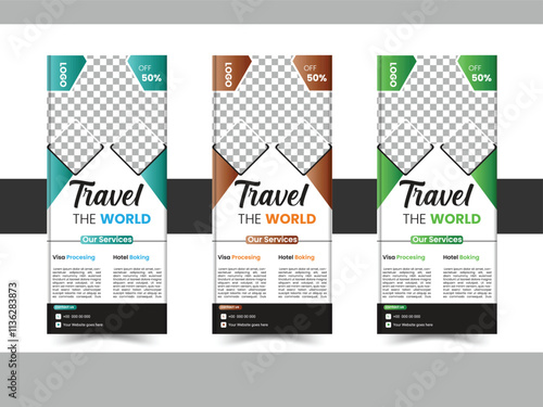 ravelling roll up banner standee design template