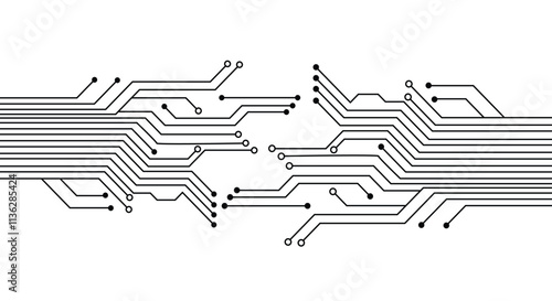 Abstract background with technology circuit board texture. Electronic motherboard illustration. Vector illustration