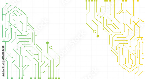 Circuit technology background with hi-tech digital data connection system and computer electronic design. 