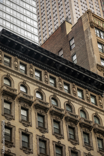 Facades of several Buildings in Manhattan, New York City, USA - different architectural Styles, old and new