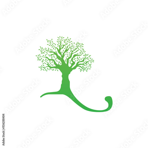 l natural tree logo design