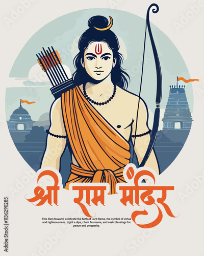 Ayodhya Ram Mandir Jay Shree Ram Social media Post Template Banner
