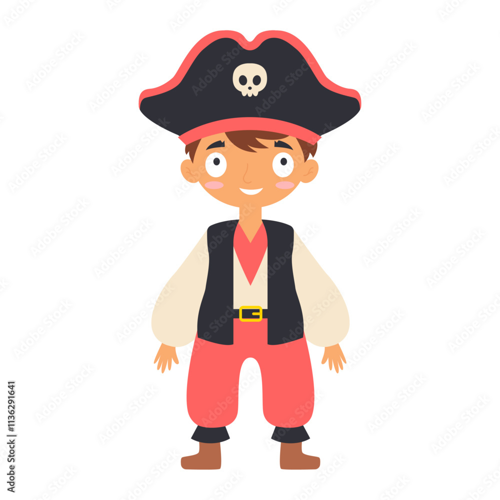 Cute pirate character. Captain. Vector illustration. Cute pirate character. Captain. Vector illustration.